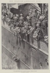 A Guerra Hispano-Americana, Tropas dos Estados Unidos saindo da Califórnia para Manila, a última a bordo